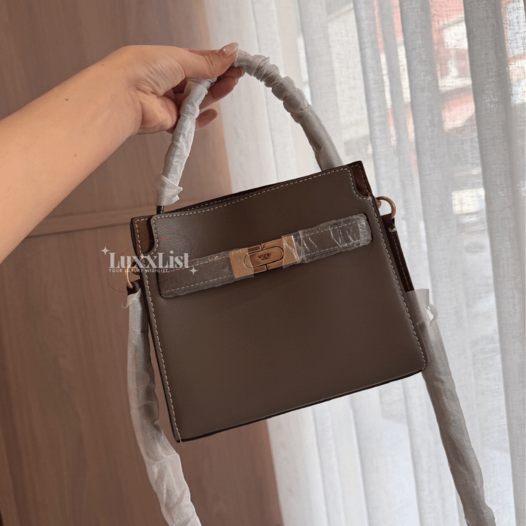 TB Lee Radziwill Petite Double Bag in Clam Shell Leather Tas Selempang Wanita