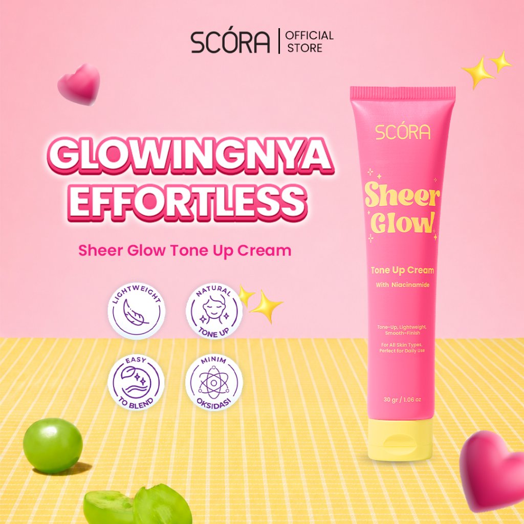[READY] SCORA Sheer Glow Tone Up Cream 30 Gr | Day Cream Bright Cream