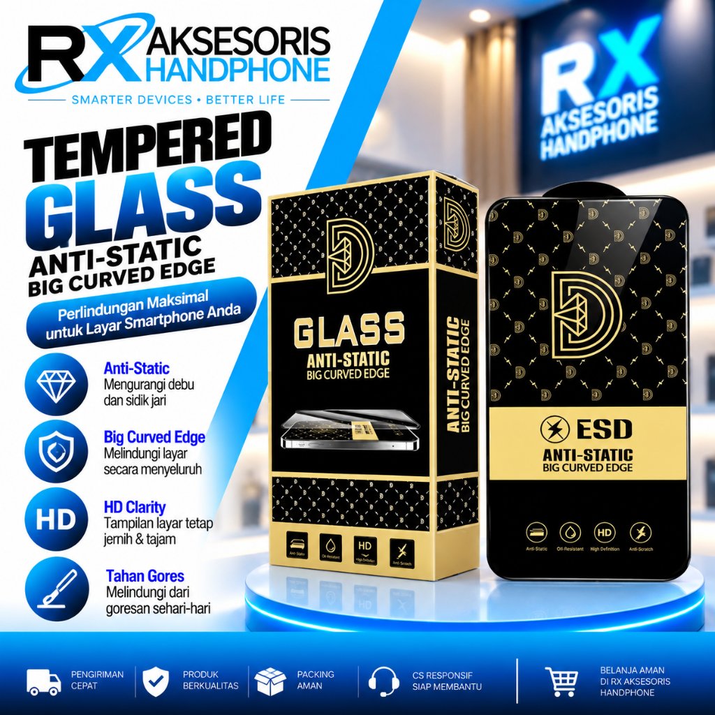 TAMPERED GLASS CLEAR FULL HD ANTI STATIC TG ESD REDMI 10 / REDMI 10A / REDMI 10C / REDMI NOTE 10 / R
