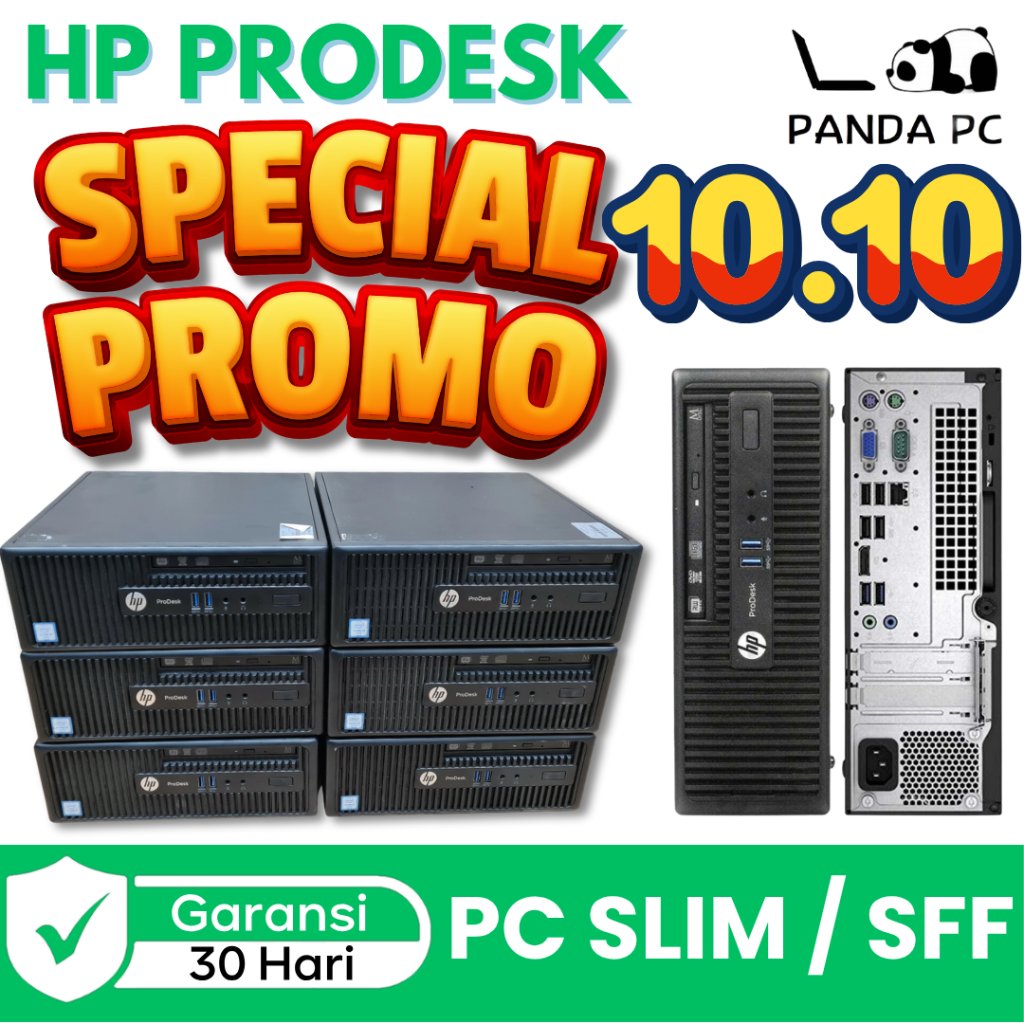 PC HP Prodesk 400 G3 SFF Kosongan Support Processor i3 / i5 / i7 Gen 6 PC Slim Second