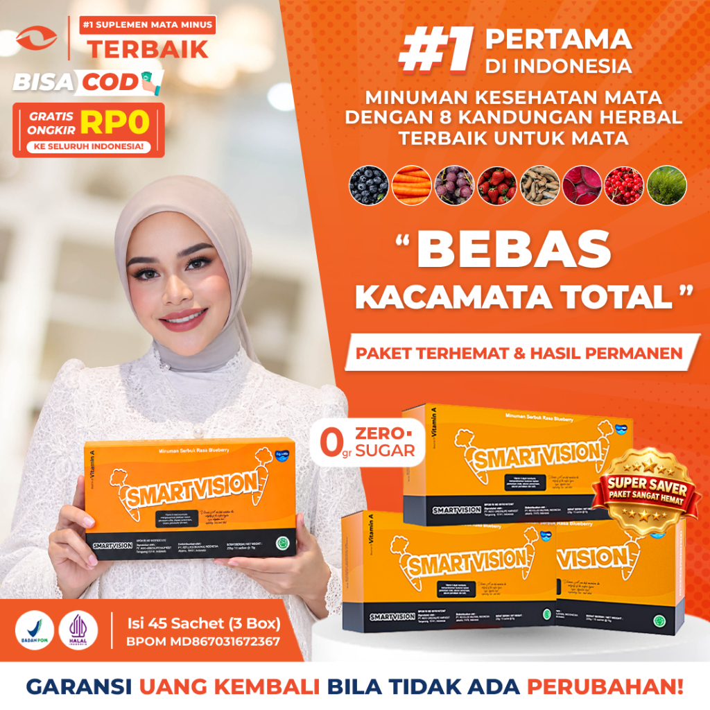 Smart Vision - 3 Box Vitamin Obat Mata Herbal Atasi Minus, Silinder & Masalah Mata