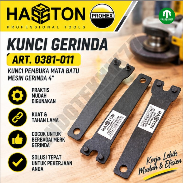 Kunci Gerinda Tangan 4" HASSTON PROHEX 0381-011 / Kunci Pembuka Buka Mata Batu Mesin Gerinda Disgrin