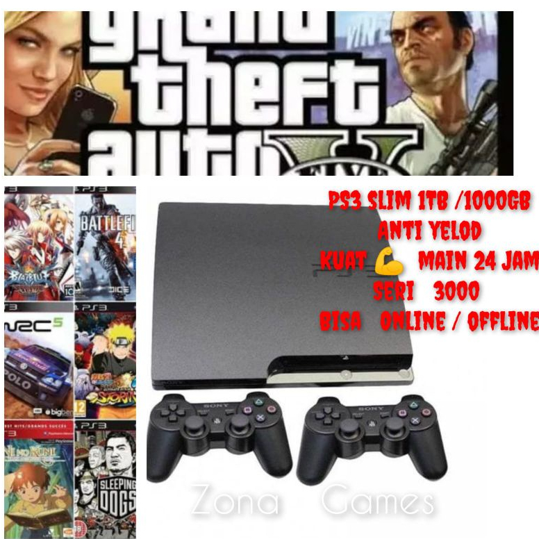 PS3 PLAYSTATION 3 PS3 SLIM seri 3000 harddisk 1TB 500GB