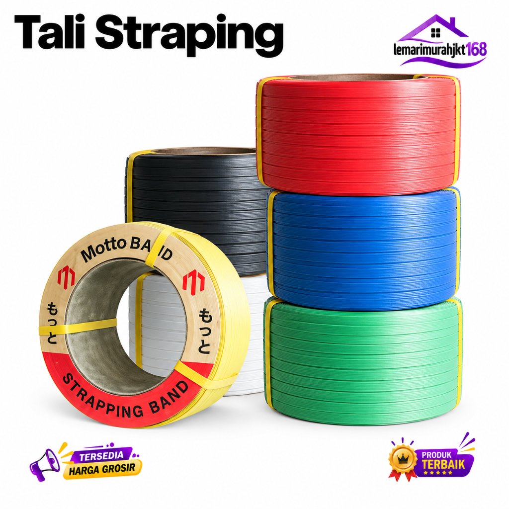 Tali Strapping 12mm Straping Ikat Tali Strapping Band Tali Packing 1 Gulung 7Kg Bahan Tebal Band