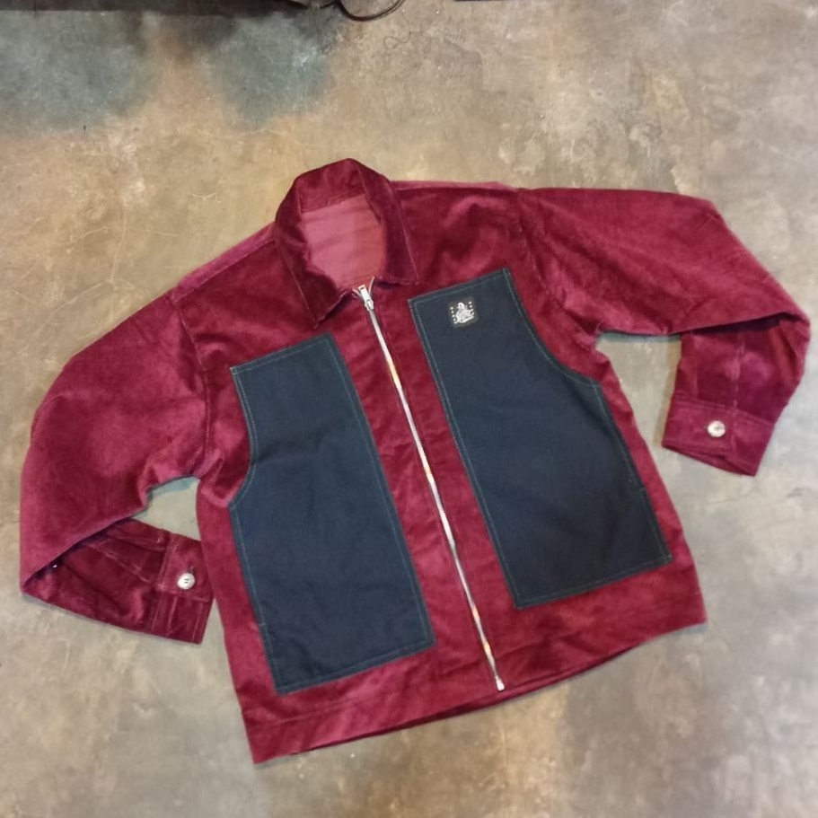 Work Jacket Two Patch Pocket Red Velvet