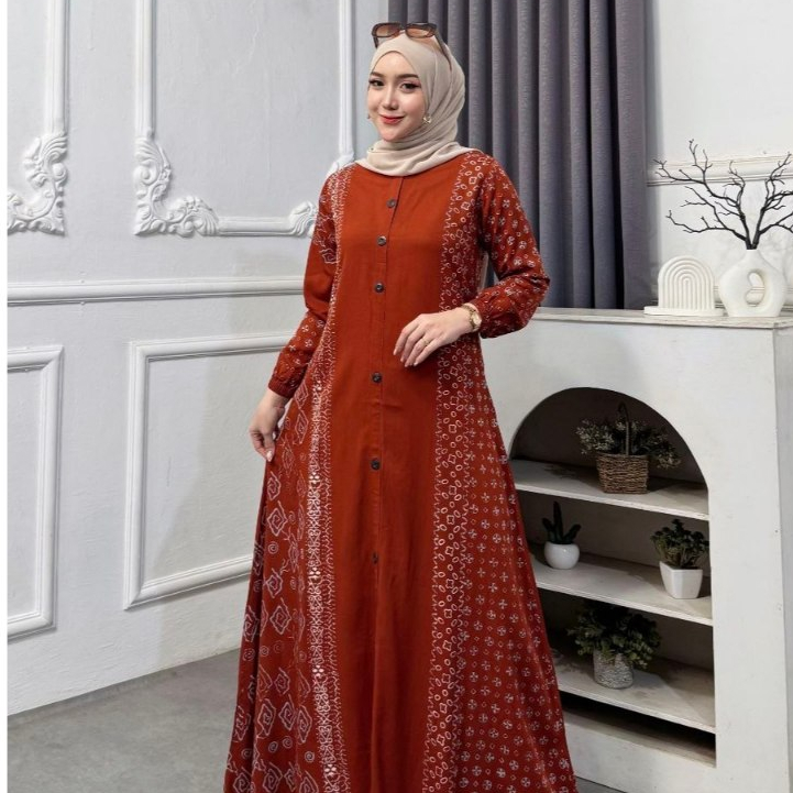 Gamis twill ori gamis cap pekalongan motif bintikan