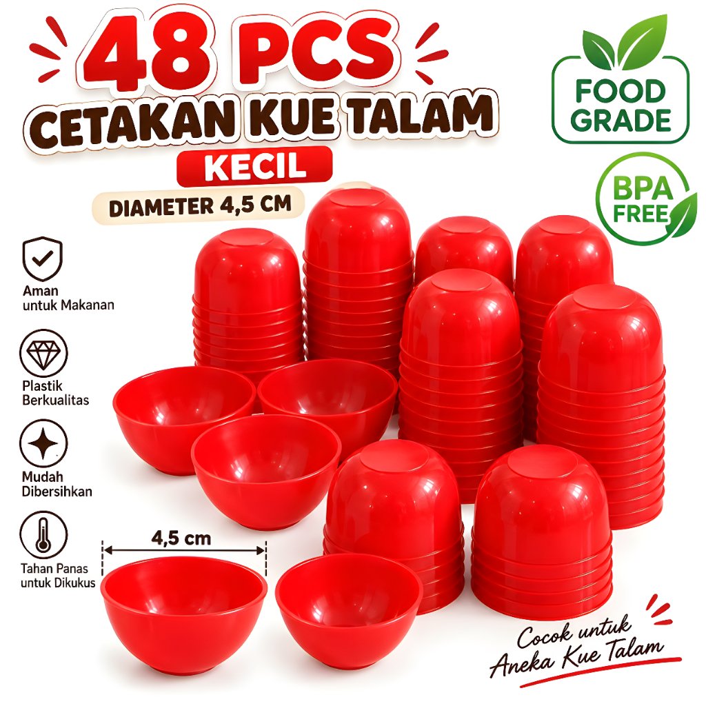 48 PCS CETAKAN KUE TALAM / CETAKAN KUE BUGIS / CETAKAN KUE APEM