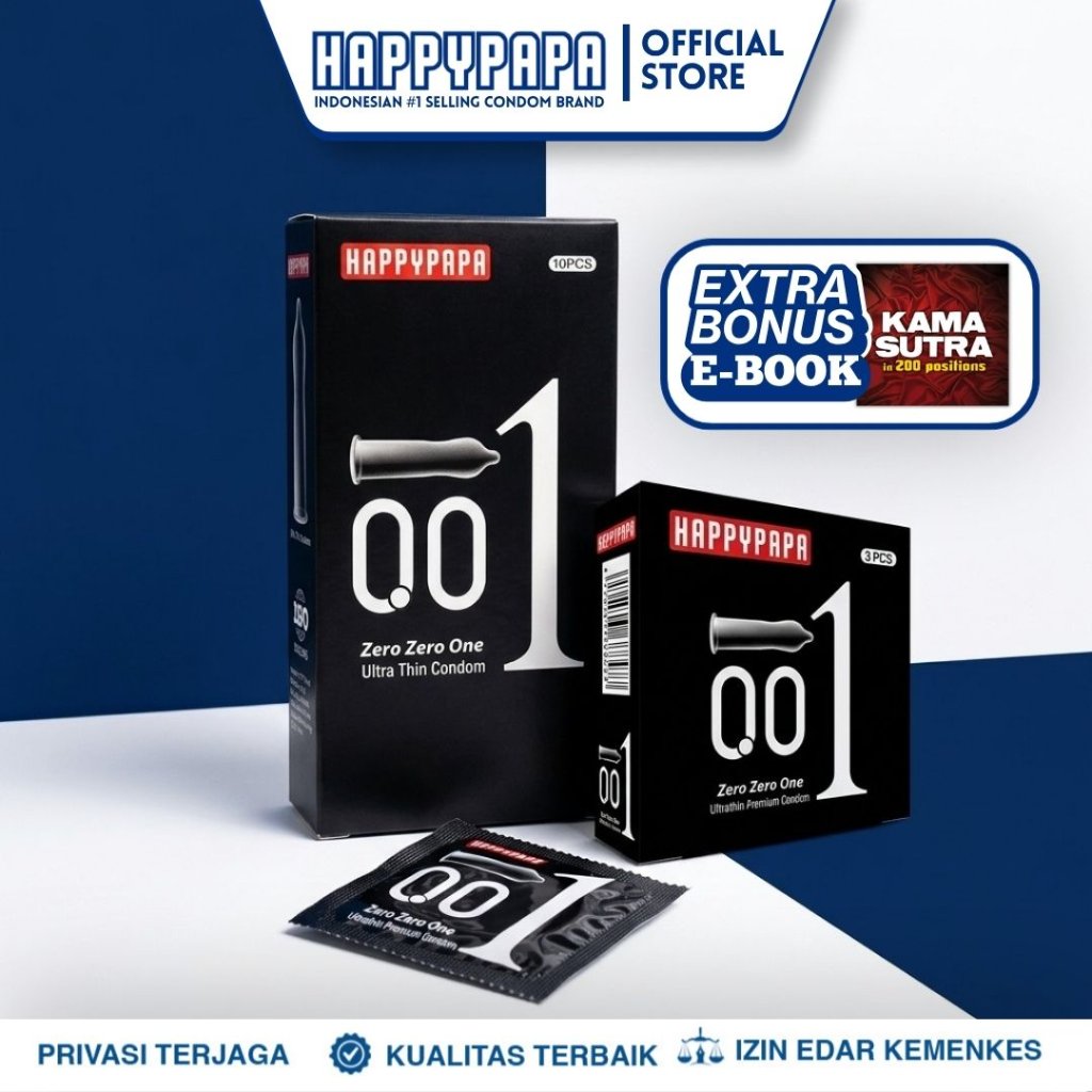 Kondom Happy Papa 0.01 Isi 10 Pcs - Super Tipis & Nyaman