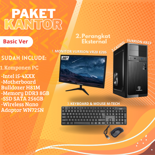 Paket PC Kantor Basic Hemat & Pro Handal | Komputer Kerja Siap Pakai