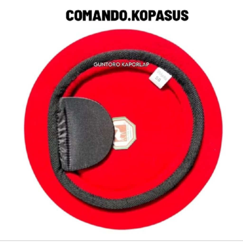 Baret Merah Premium Original Camel  - Topi Baret Komando Kopasus Kokam Kualitas Militer
