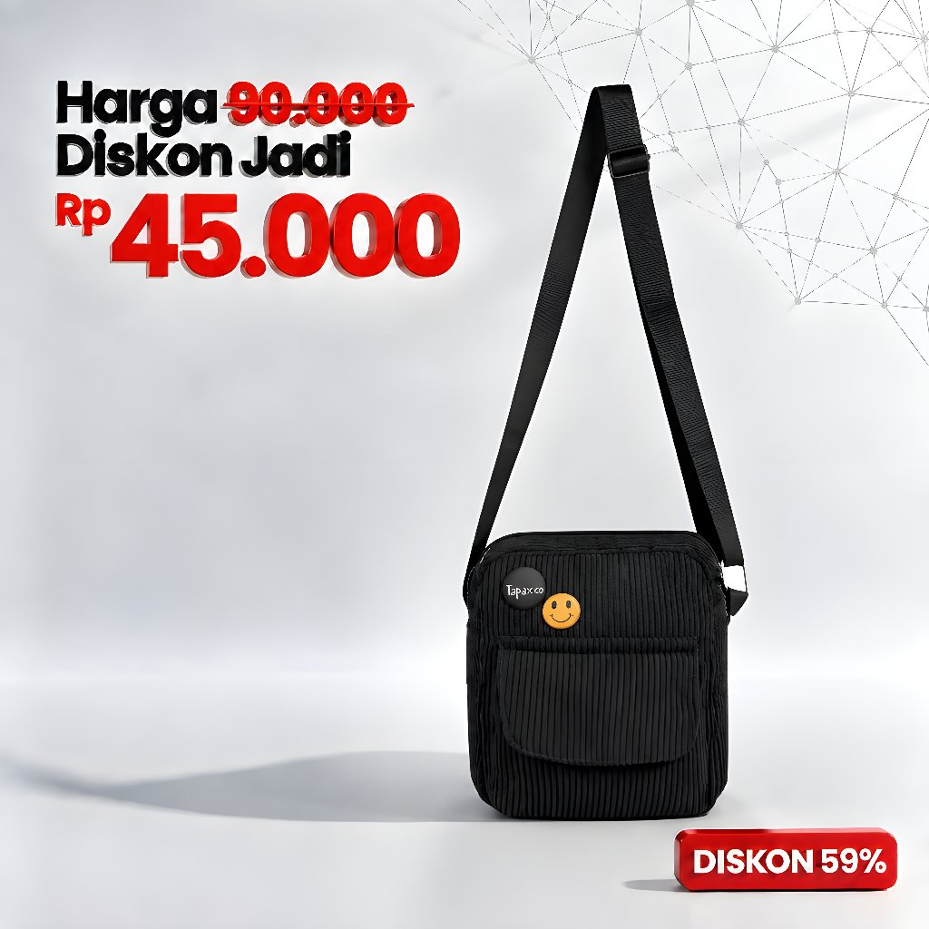 ZETSHOP - Tas Selempang Giva - Mini Slingbag Uniseks Tas Pria Wanita Corduroy Polos Kobeo l FREE 2 B