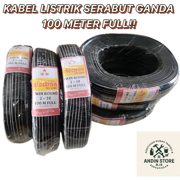 Kabel Listrik Ganda Serabut Roll 100 Meter