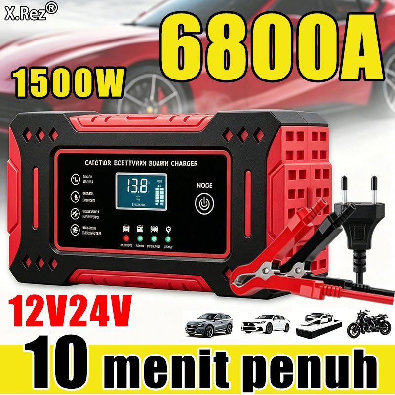 Garansi 5 Tahun Charger Aki Pintar Otomatis 12V6A Untuk Mobil  Motor Ada Fitur Perbaiki Aki