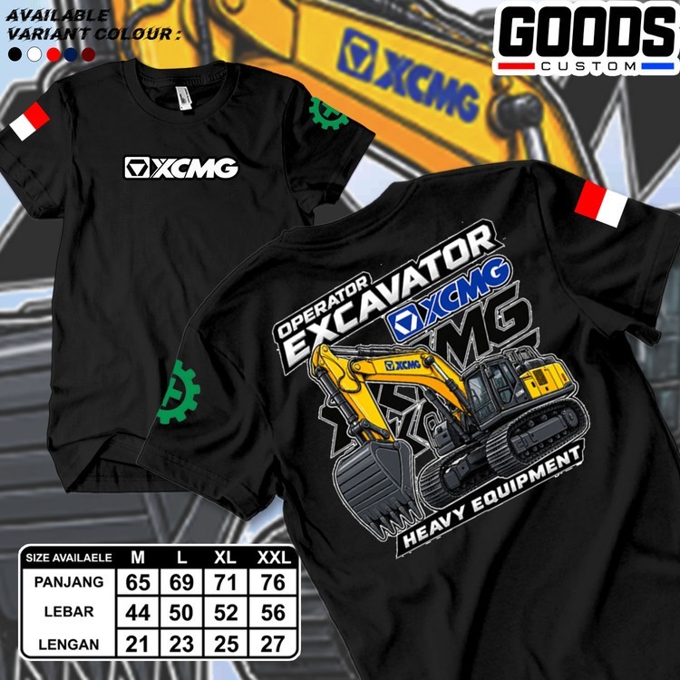 Kaos operator excavator xcmg HEAVY EQUIPMENT baju alat berat bahan katun tebal adem
