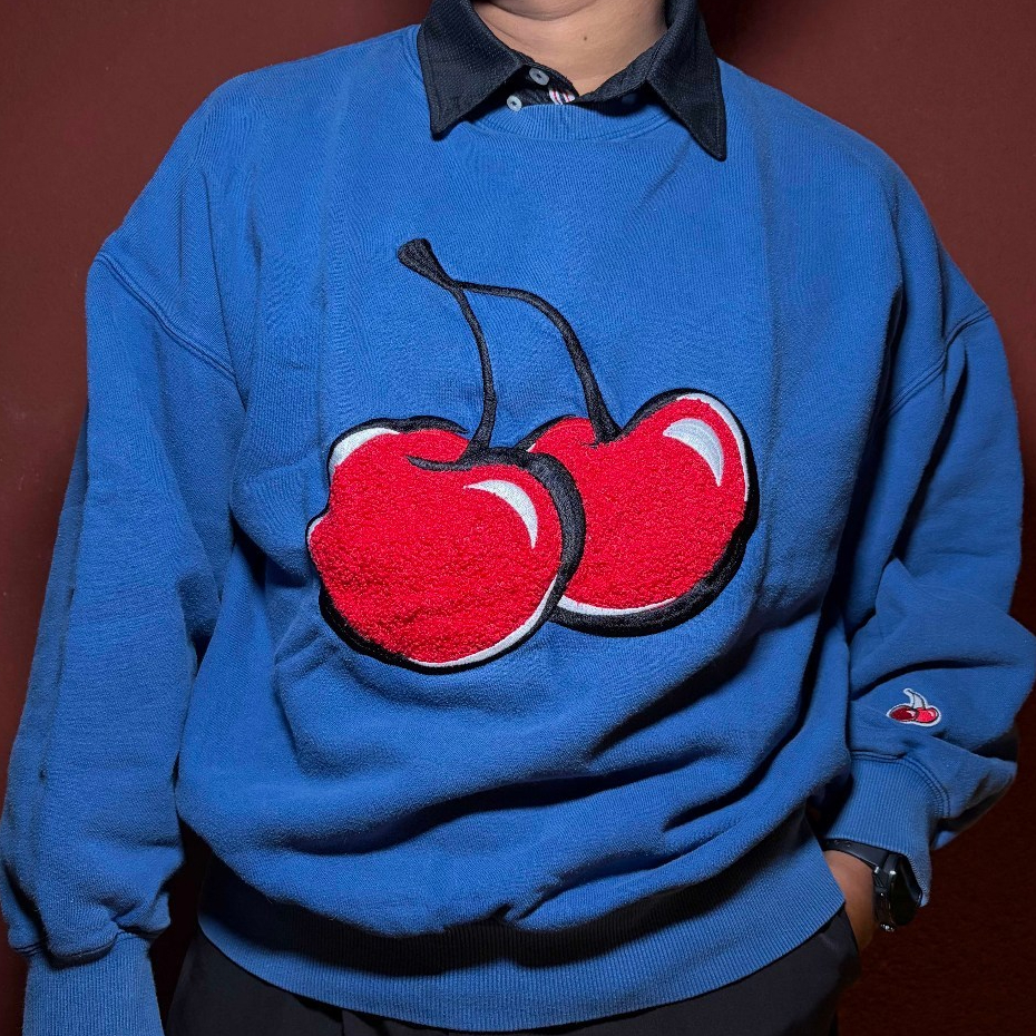 Crewneck Kirsh Big Cherry Chenille Embroidery XL