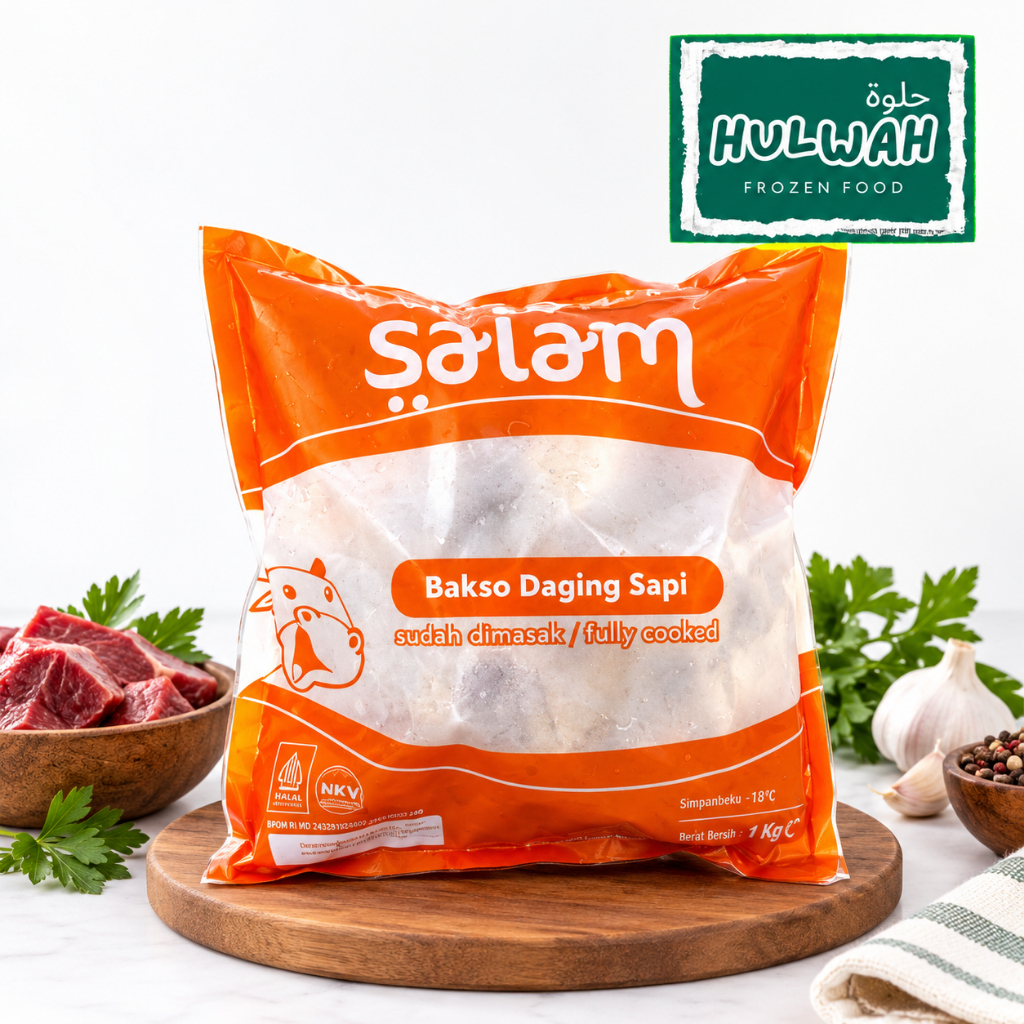 Bakso Sapi Salam 500gr Isi ±50 Butir | Bakso Sapi Frozen Halal | Frozen Food Enak & Praktis