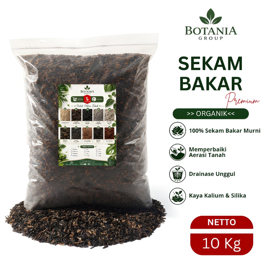 TANI BALAP MALANG 87 Sekam Bakar Media Tanam 1 Karung Netto 10 Kg / Arang Sekam Media Tanam Organik