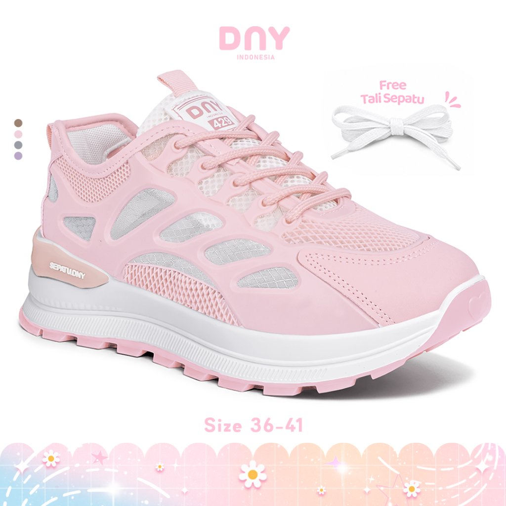 Sepatu DNY Sneakers Wanita Ringan Sepatu Lari Kekinian Sneakers Cewek Korea Import SP-429C