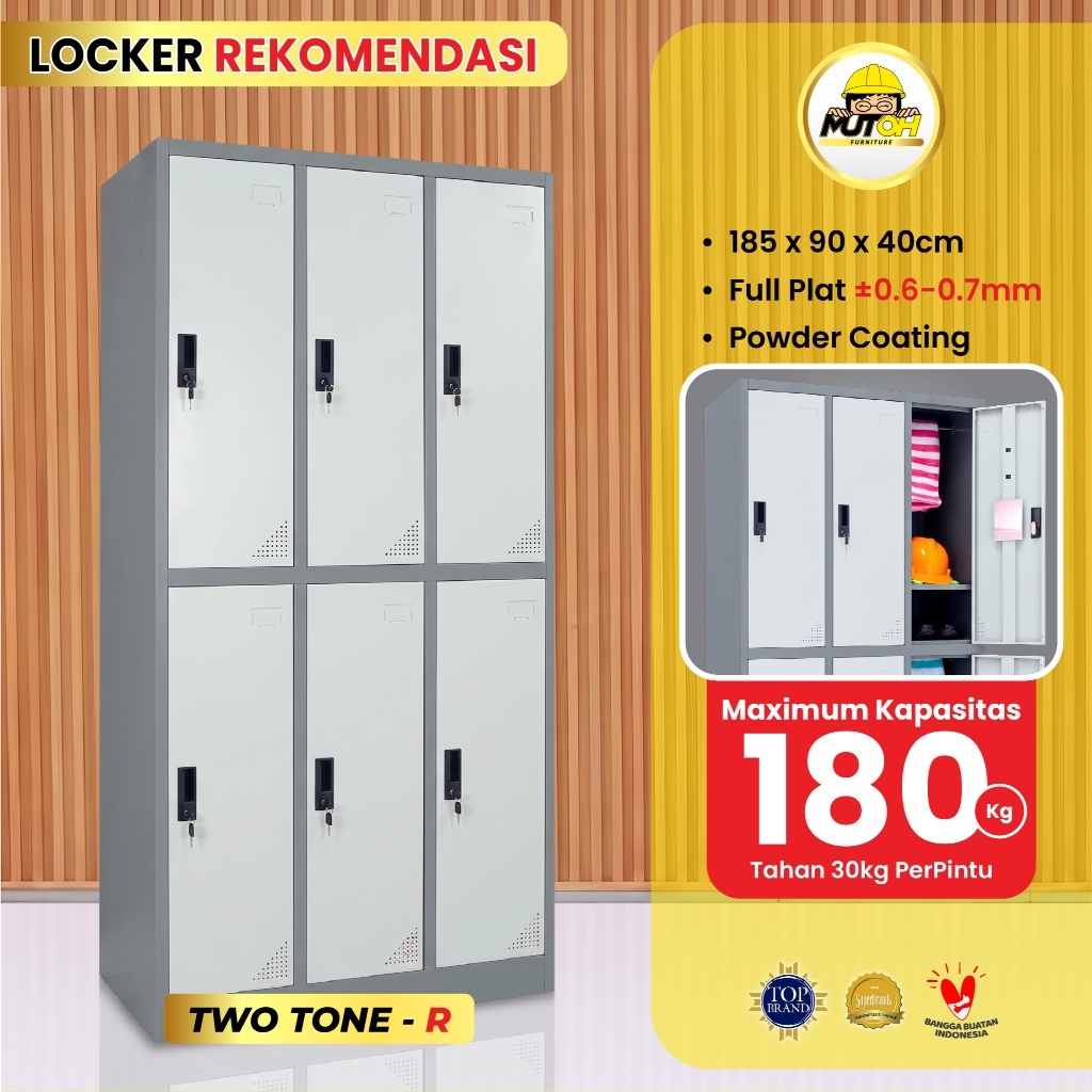 MUTOH TWO TONE GREY R | Loker besi 6 pintu lemari locker besi 6 pintu