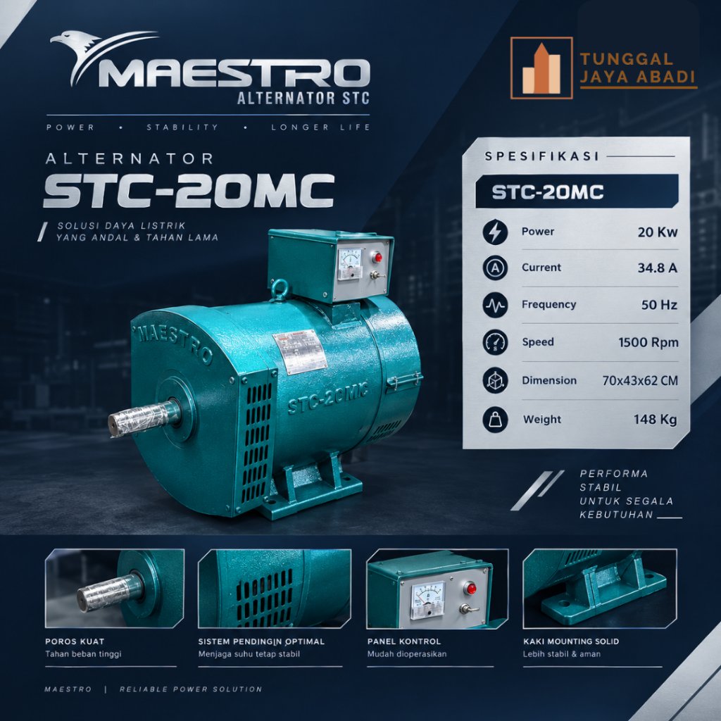 Alternator STC Listrik Dinamo Maestro STC20MC - 20000 Watt