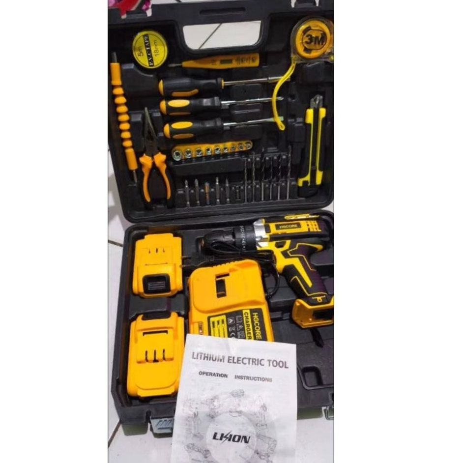 Bor Baterai Murah Bor Cordless Dengan Isi Ulang Baterai Lithium 68V/88V Autentik Bor Listrik