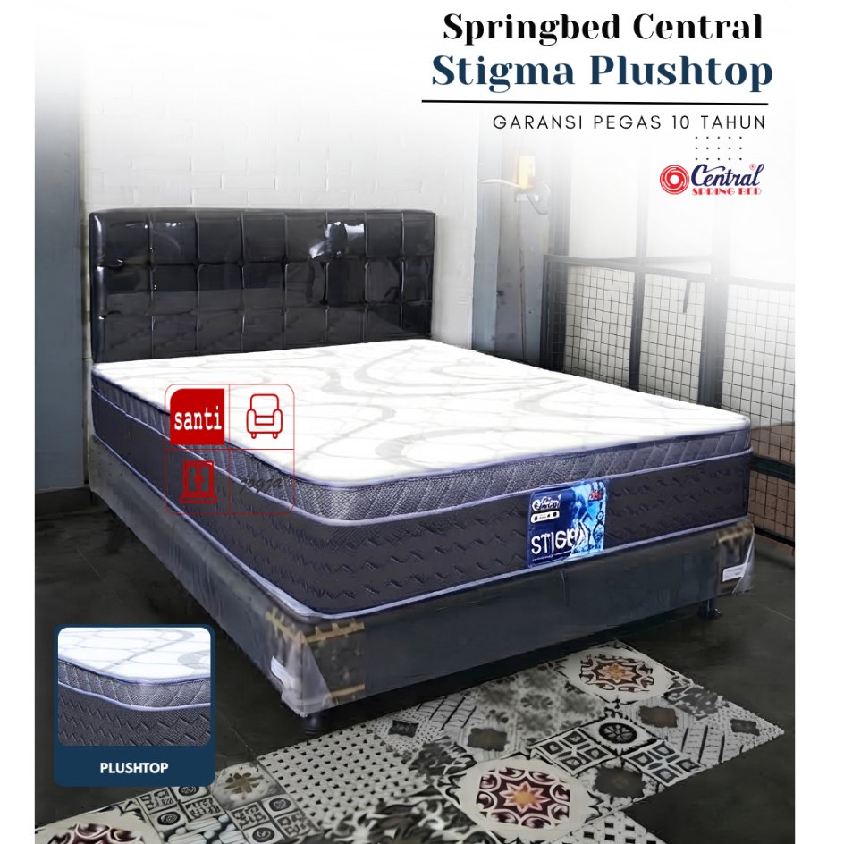 Kasur Springbed Central Stigma Plushtop Kasur Full Set