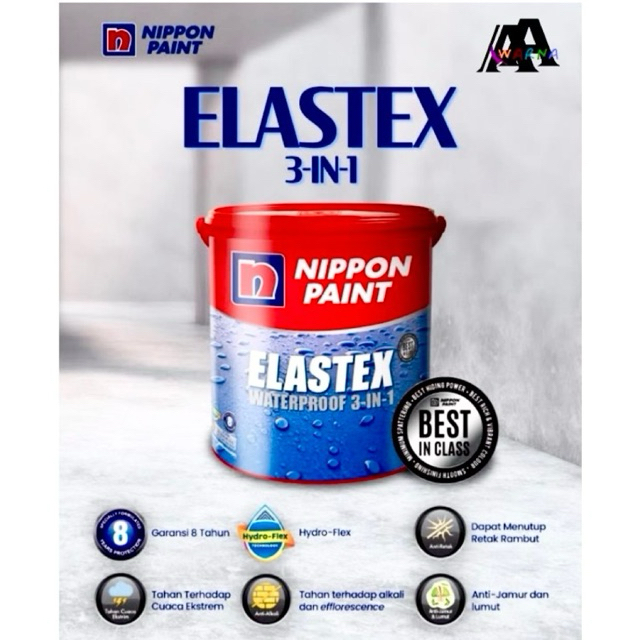 NIPPON ELASTEX WATERPROOF CAT TEMBOK 4 KG ANTI-BOCOR WARNA (TINTING) PART 5