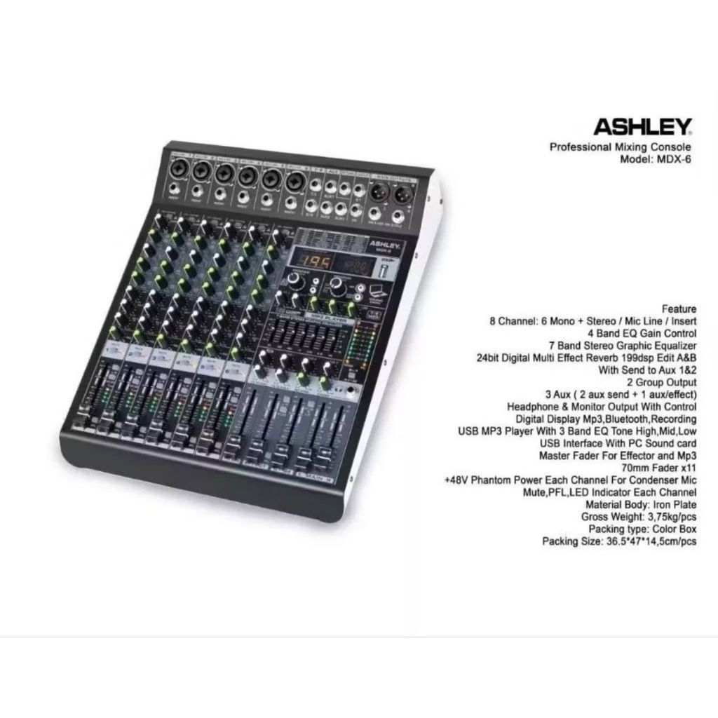 MIXER ASHLEY 6 CHANNEL EFEK ALESIS ASHLEY MDX6 MDX 6 MDX-6 ORIGINAL BERGARANSI RESMI ASHLEY
