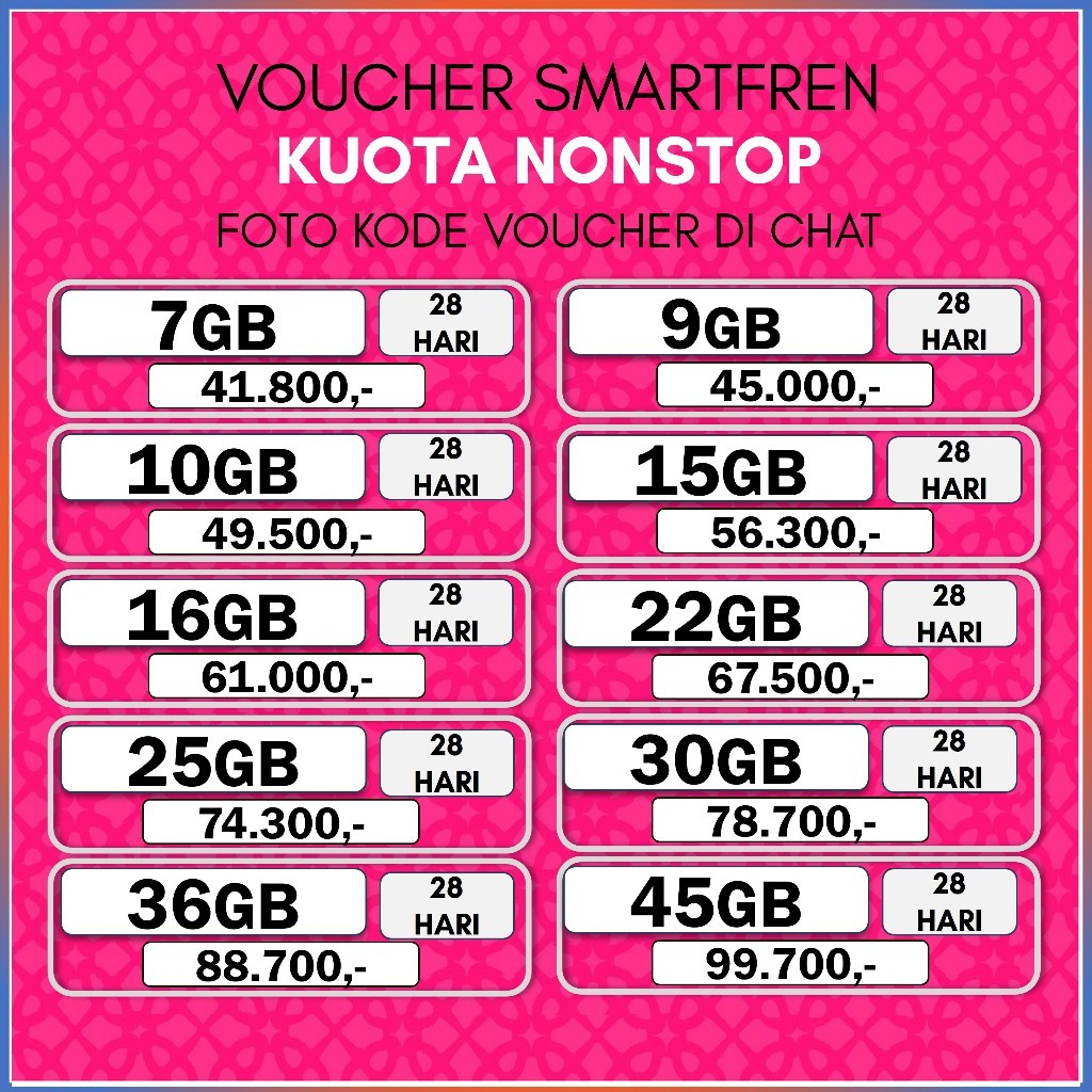 Voucher Smartfren Kuota Nonstop 28 Hari