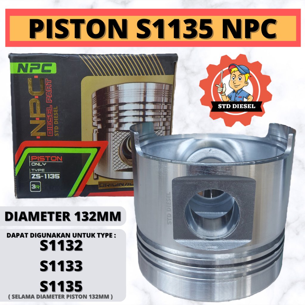 PISTON MERK NPC S1135 ZS1135 3R SEKER SEHER 35 HP PK MERK NPC 1135 DIAMETER PISTON 132MM PISTON S113
