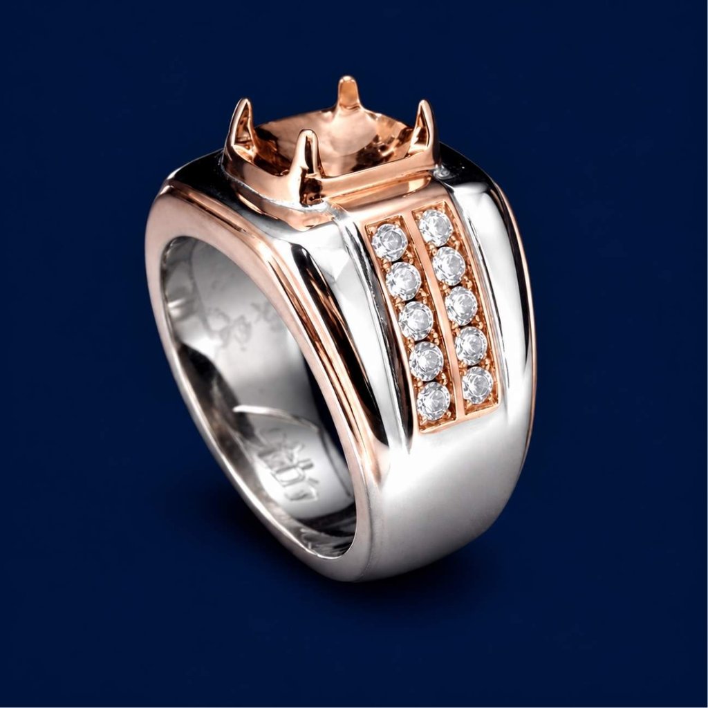 SAN950 Cincin Ikat Akik Emban Perak 950 EB430 - Ring Pria Kosongan Custom Ikat Batu Mulia Akik Perma