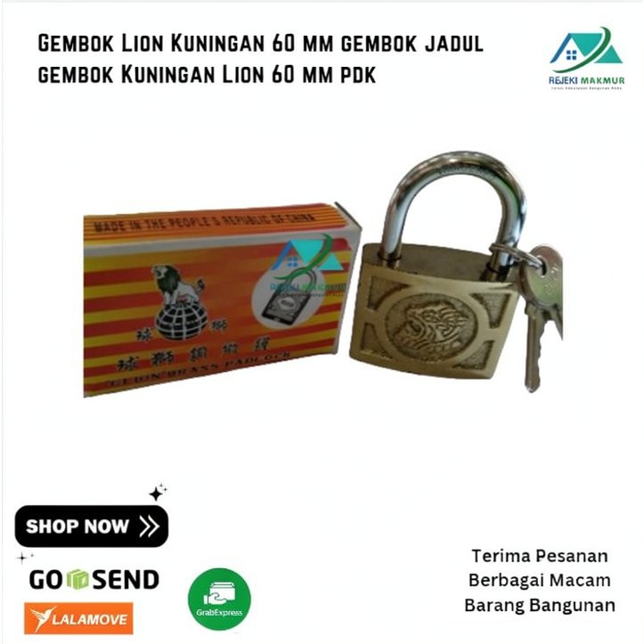Gembok Lion Kuningan 60 mm gembok jadul gembok Kuningan Lion 60 mm pdk