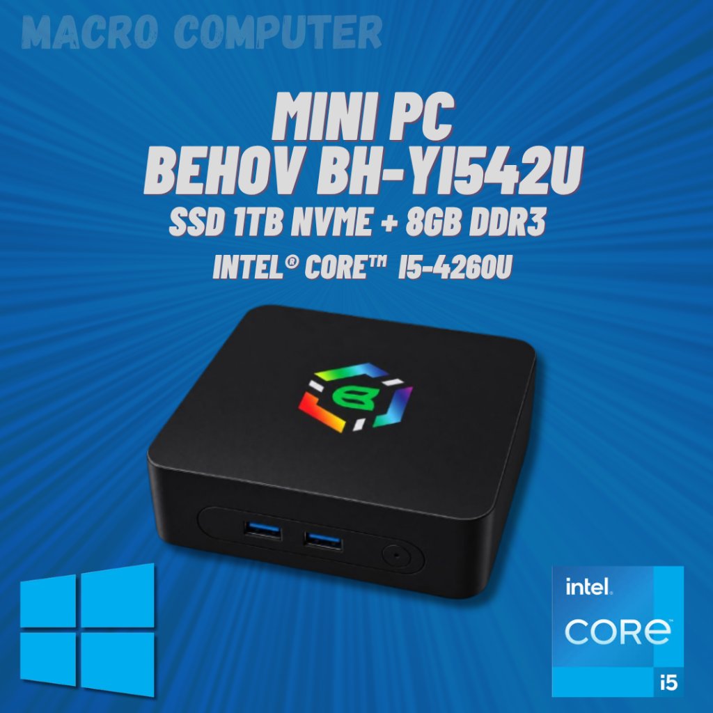 MINI PC BEHOV BH-Yi542U I5 4260U FULLSET +WIN 11 +RAM +SSD | MINI PC I5 GEN 4 | MINI PC DDR3 GEN 4