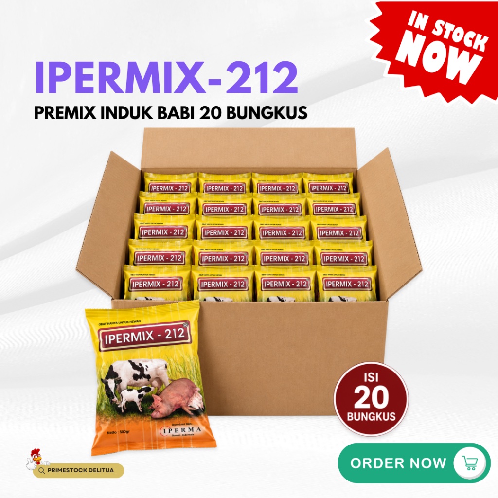 Ipermix 212 500 Gram Paket Hemat 20 Bungkus Premix Induk Babi Fertilitas Susu