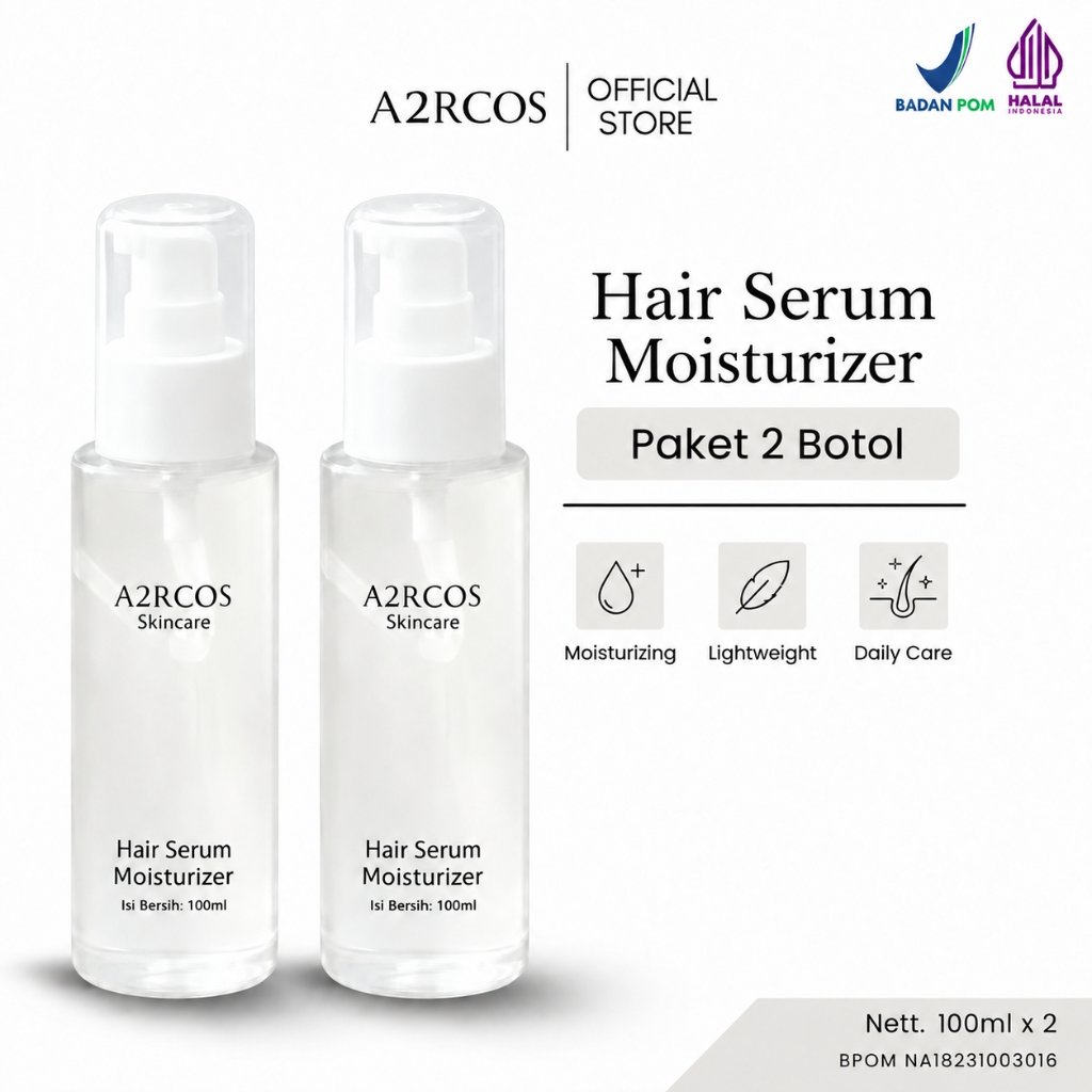 A2RCOS Serum Rambut Pelembab Set 2 buah 100ml  Hari Treatment Argan Oil