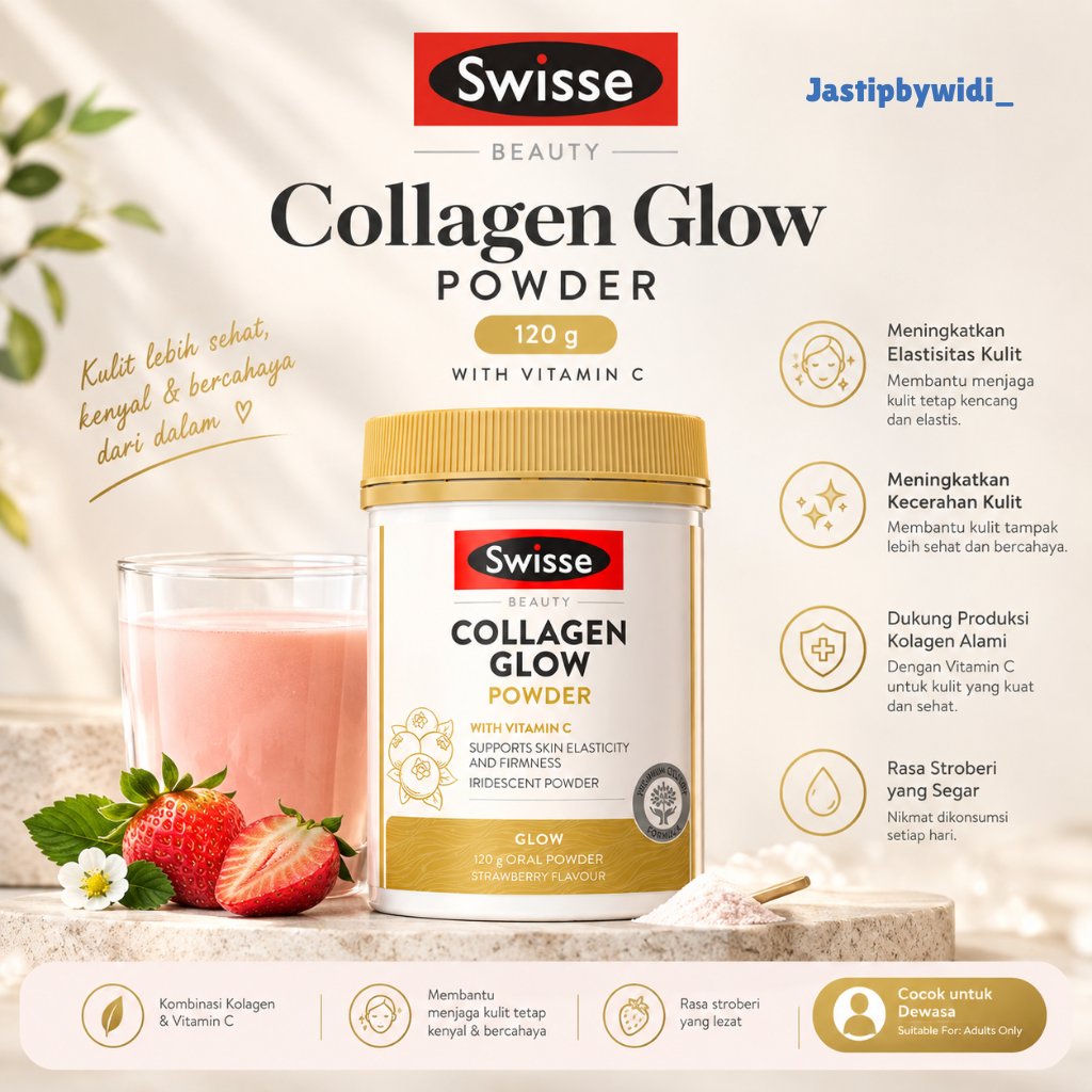Swisse Beauty Collagen Glow Powder 120g | Collagen Peptide | Minuman Kolagen Kulit | Original Austra