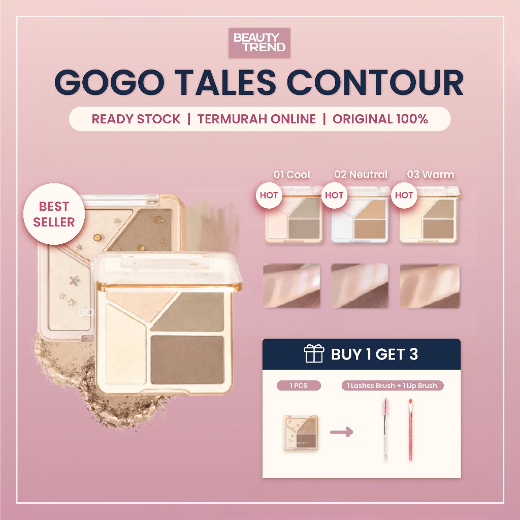 [BPOM ORI] Gogo Tales Contour Gogo Tales Highlight Contouring Palette Gogo Tales Bronzer GT431
