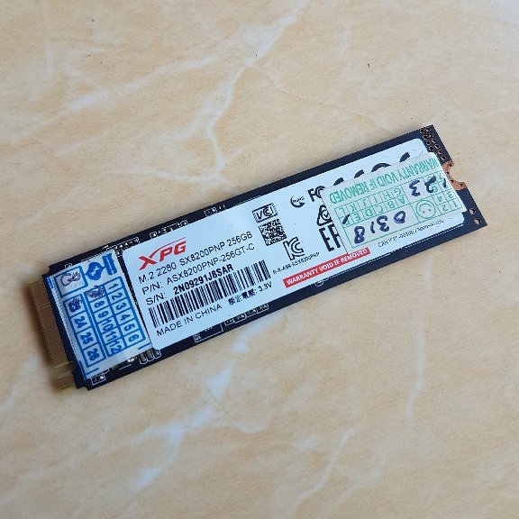 Nvme SSD ADATA SX8200PNP 256gb sehat