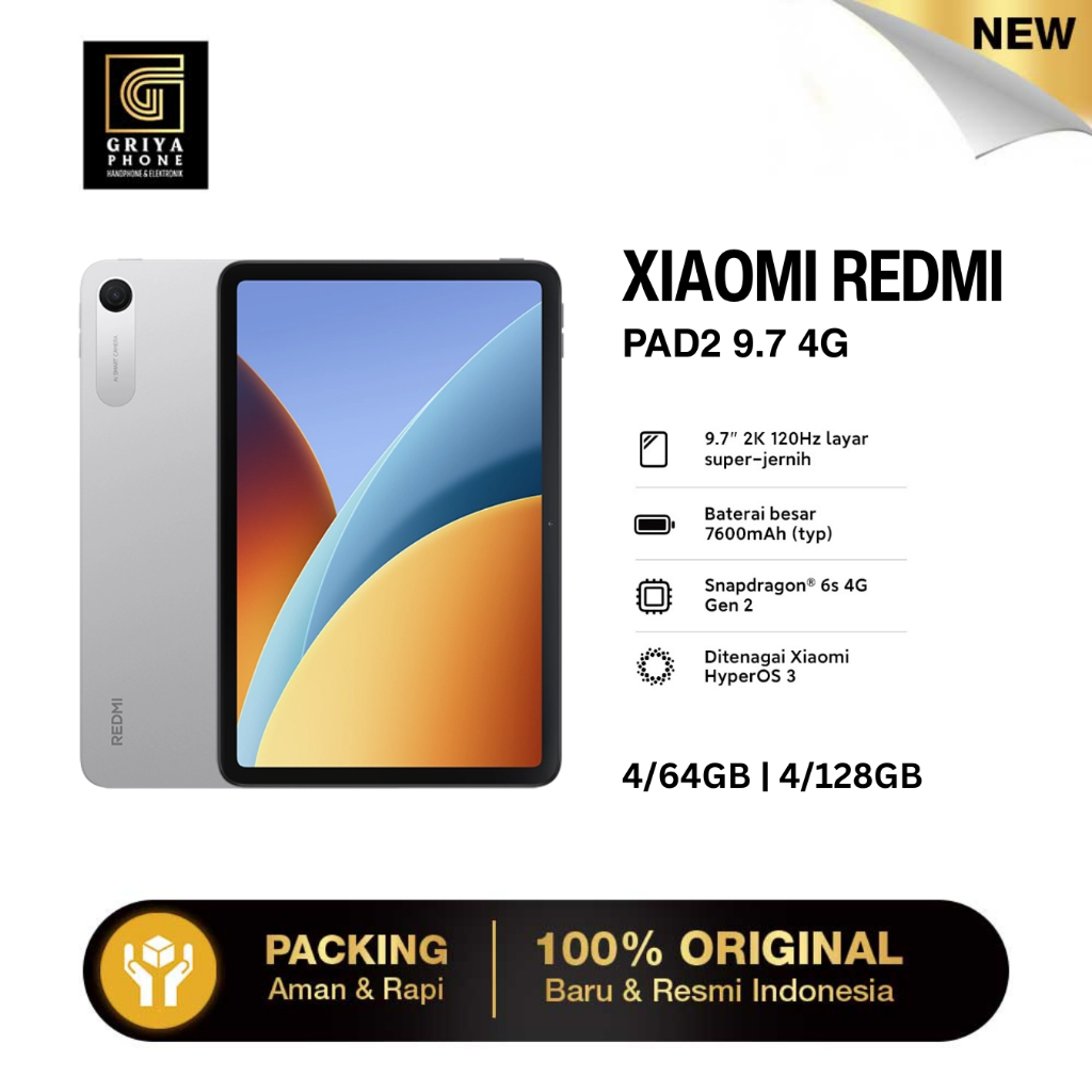TABLET REDMI PAD 9.7 4G LTE (4/64GB - 4/128GB) GARANSI RESMI INDONESIA