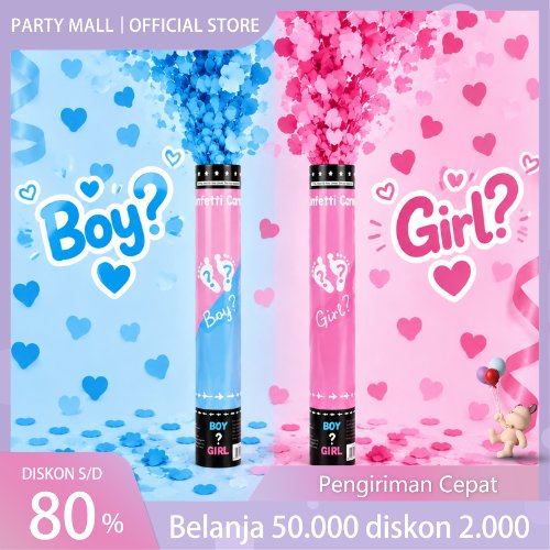 Party Popper Confetti Cannon Gender Reveal | Party Popper Baby Shower Pink Blue Suprise Baby Girl or