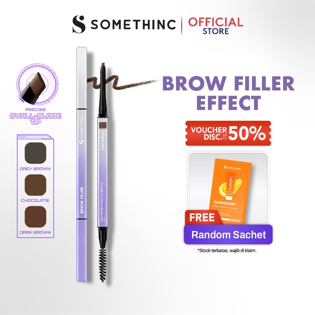 SOMETHINC MAKEUP Brow Filler Slim Retractable Eyebrow - Pensil Alis Tip Segitiga