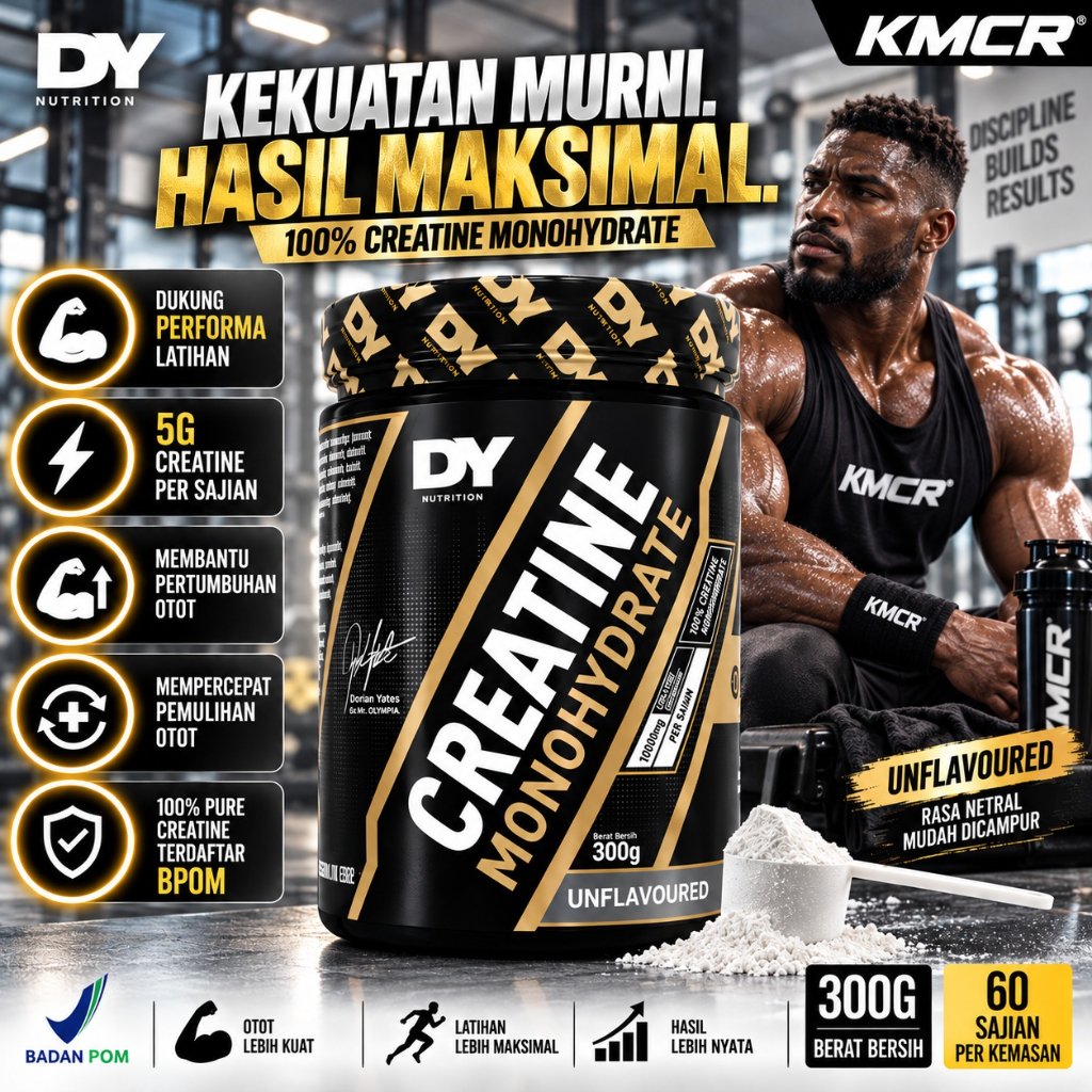 DY Nutrition Creatine Monohydrate 100% 300 gr Creatine Gym Creatin Kreatin Suplemen Gym Kmcr