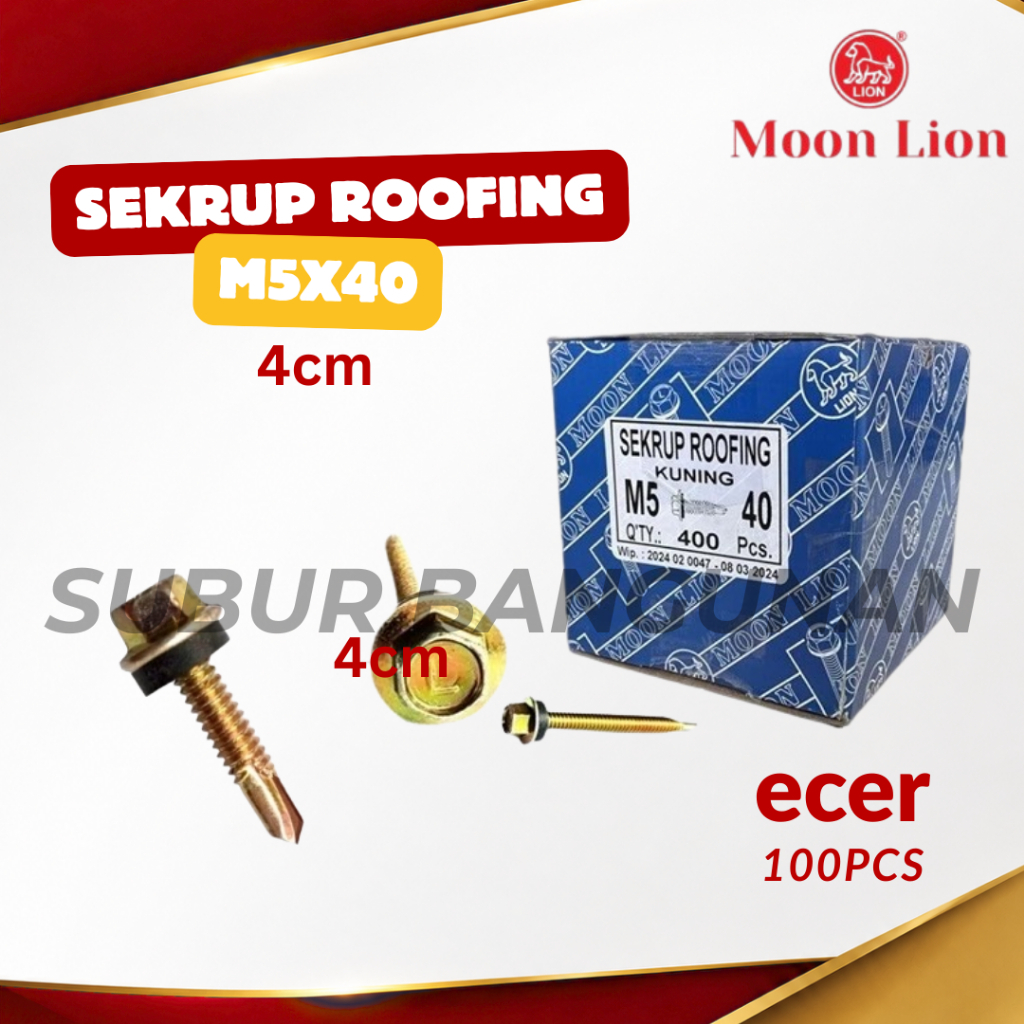 (100Pcs) Baut Roofing/ Baut Spandek/ Baut Drilling/ Skrup Spandek 4 CM