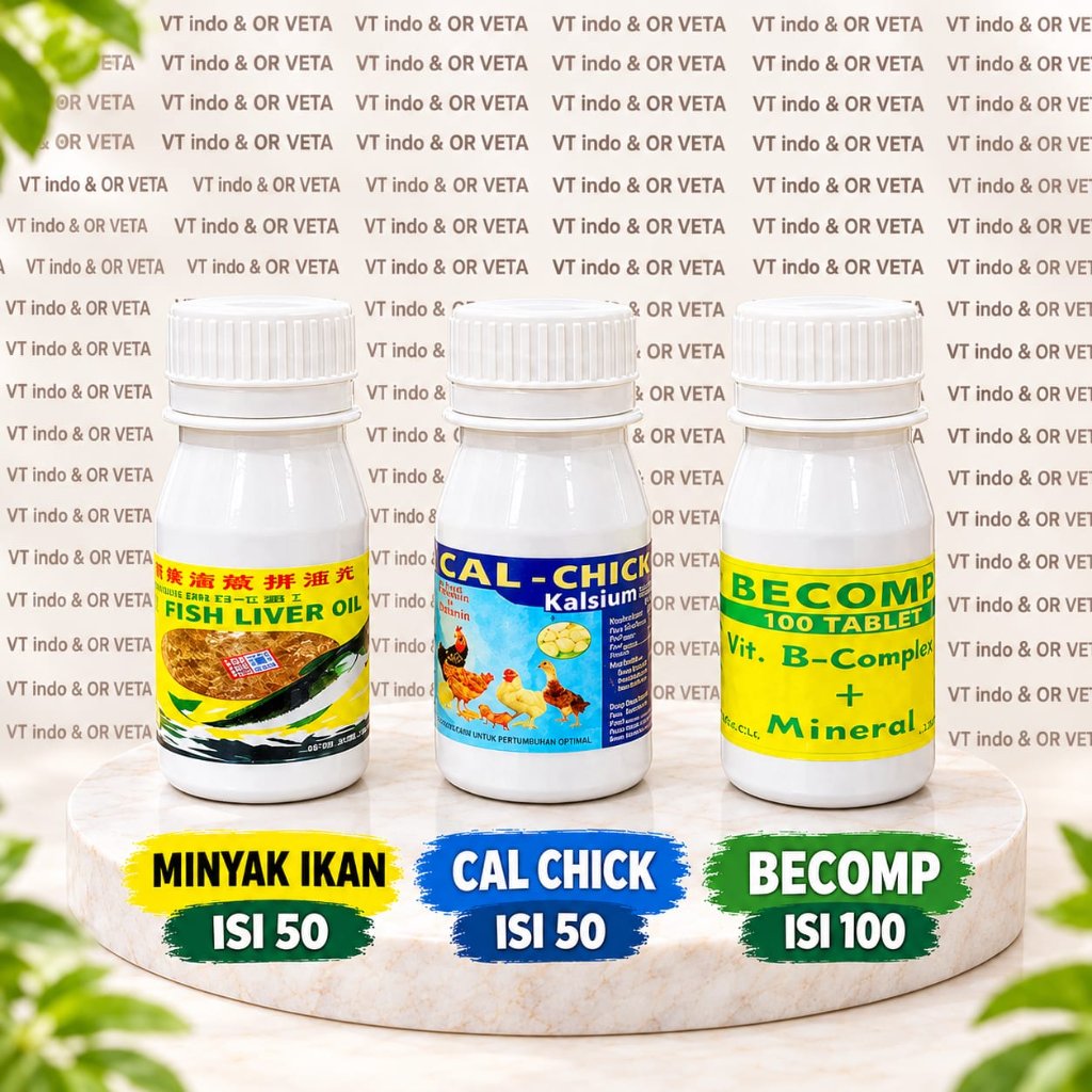 MINYAK IKAN TUNG HAI SSA CALSIUM CAL CHICK BECOMP VITAMIN MAKANAN PELIHARAAN
