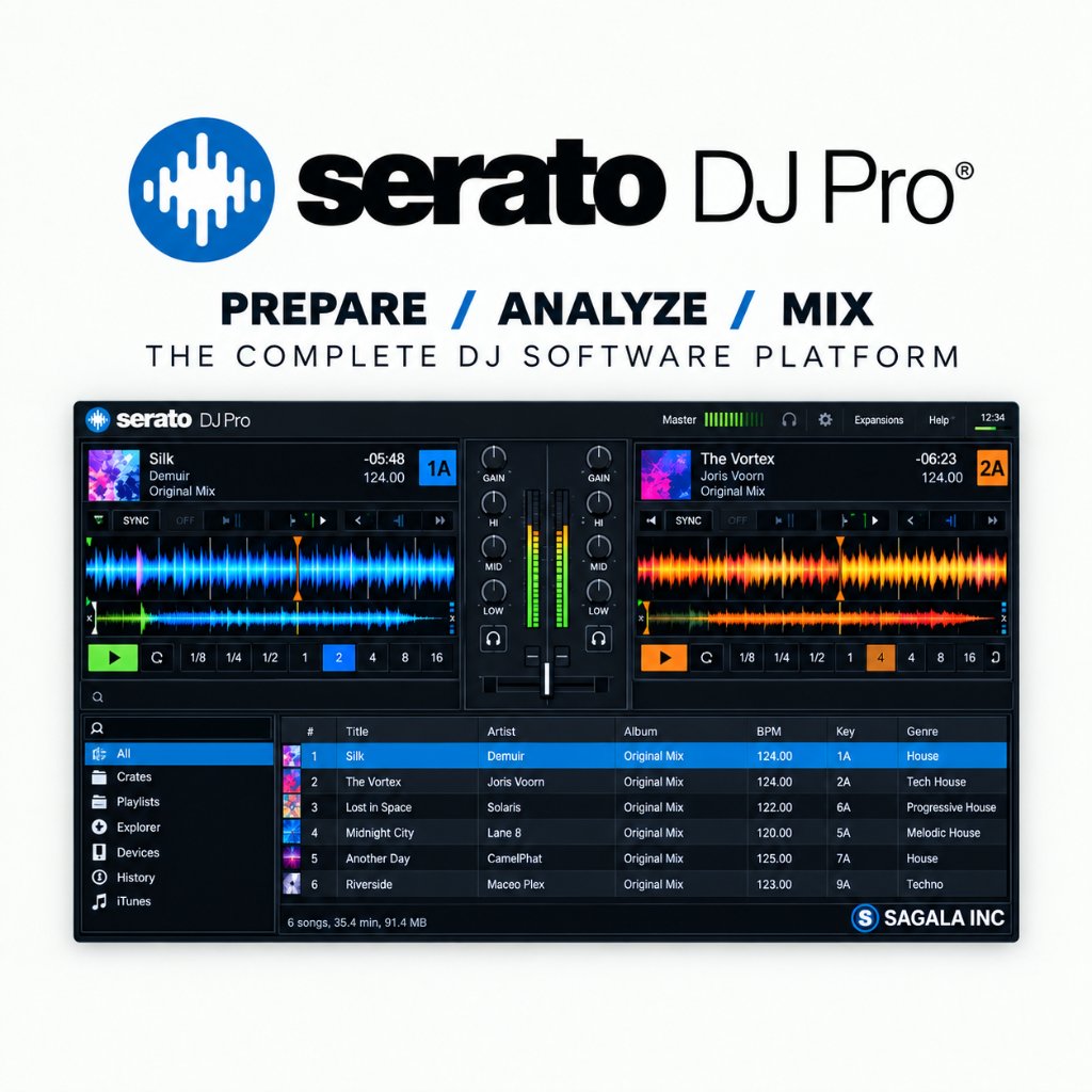 SERATO DJ PRO - Windows Mac - Virtual Dj Audio Mix Musik