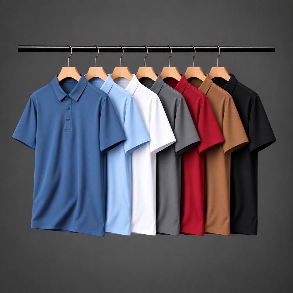 Kaos polo pria dryfit kerah polos custom sablon dtf BORDIR seragam  seamles tanpa jahitan ice silk u