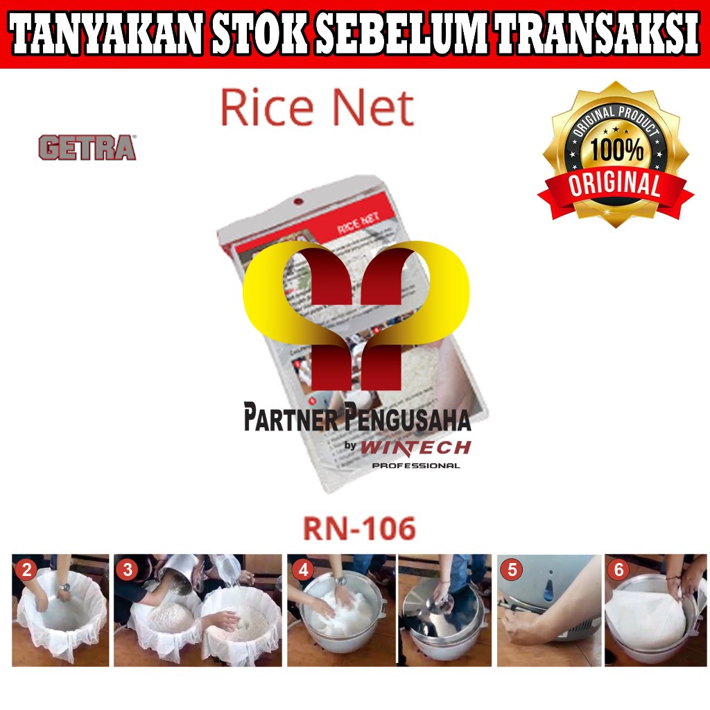 Getra RN-106 Rice Net 100% Polyester - Pembungkus Nasi Untuk Masak Nasi - Pembungkus Nasi Jaring-Jar
