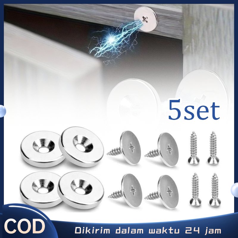 5set Kancing Magnet Pintu Lemari Magnet Penutup Lemari Kuat Magnet Pintu Lemari Geser Penahan Pintu 