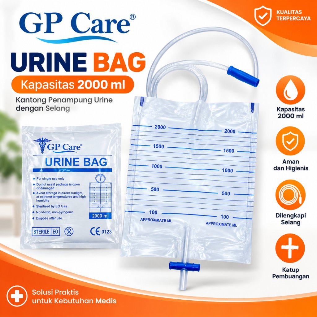 Urine Bag GP Care 2000ml Kantong Penampung Urine Selang Kateter