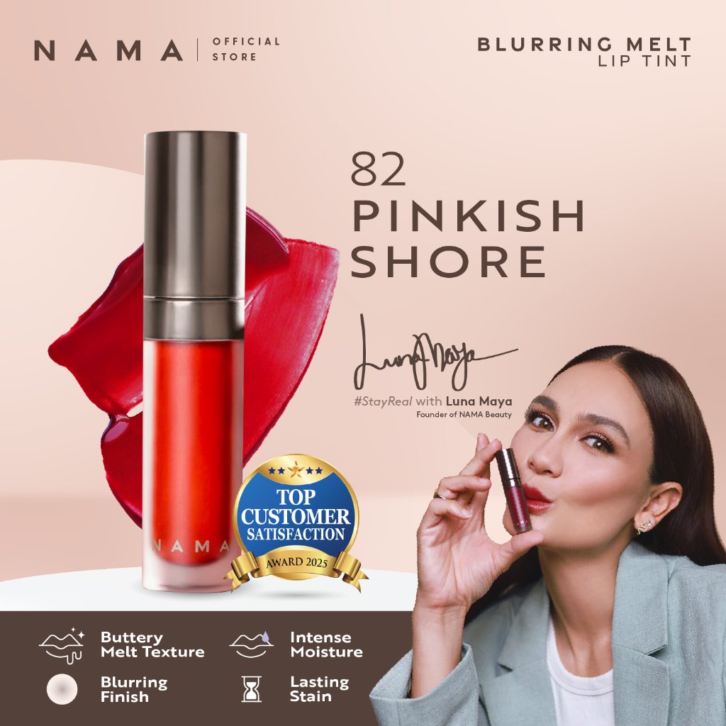 NAMA Beauty Blurring Melt Lip Tint - Lip Tint Blur Bibir Ringan Soft Matte Lip Stain Liptint Korea T